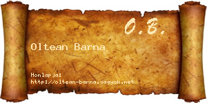 Oltean Barna névjegykártya